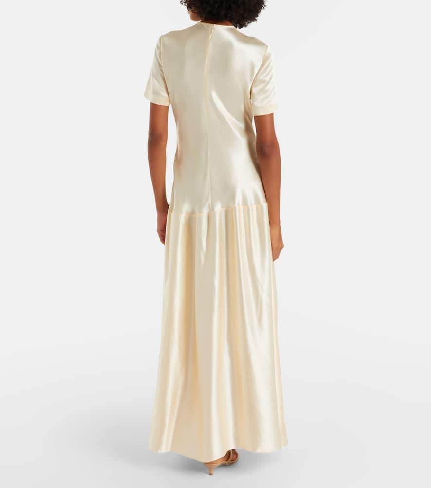 Fforme Clodia Satin Maxi Dress In Neutral