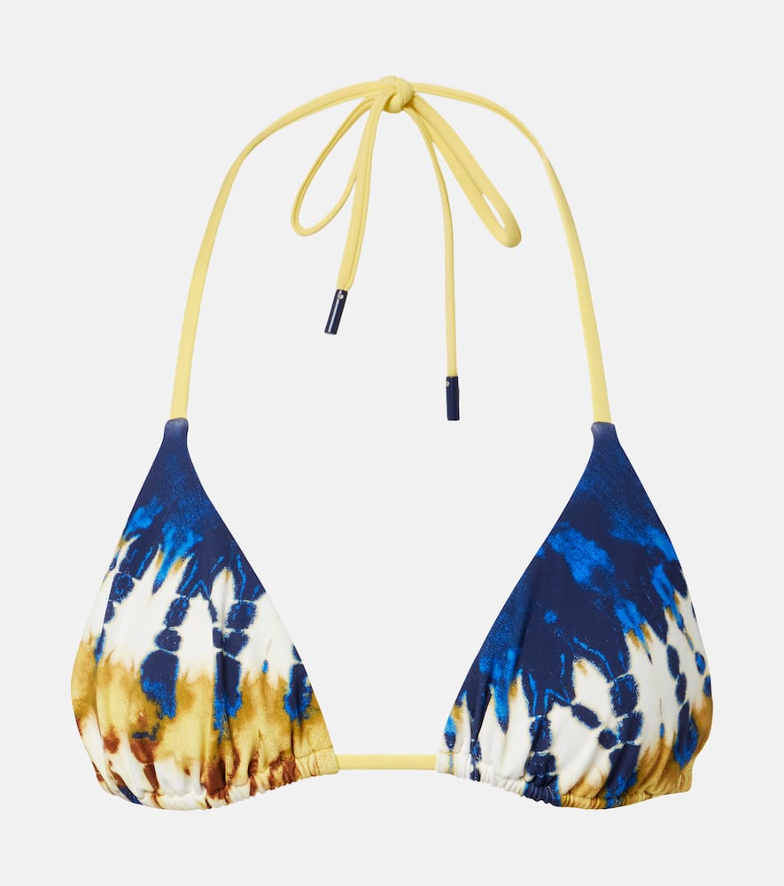 Alemais Alémais Martine Printed Bikini Top In Blue