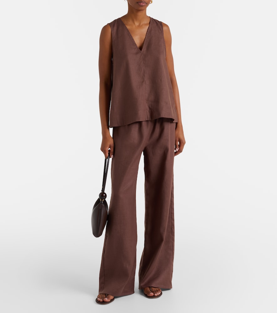 Asceno Austin linen wide-leg pants