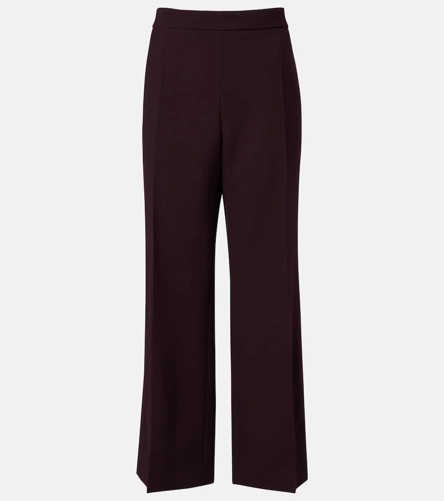 Chloé High-rise Virgin Wool Wide-leg Pants In Purple