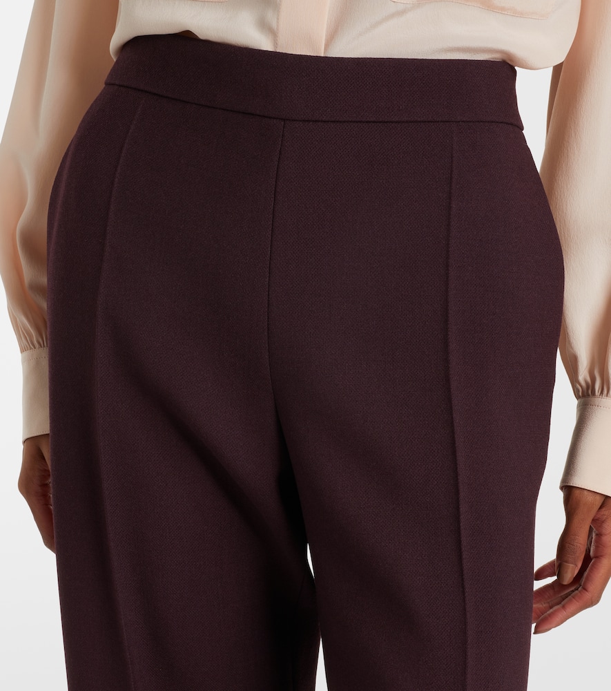 Chloé High-rise Virgin Wool Wide-leg Pants In Purple