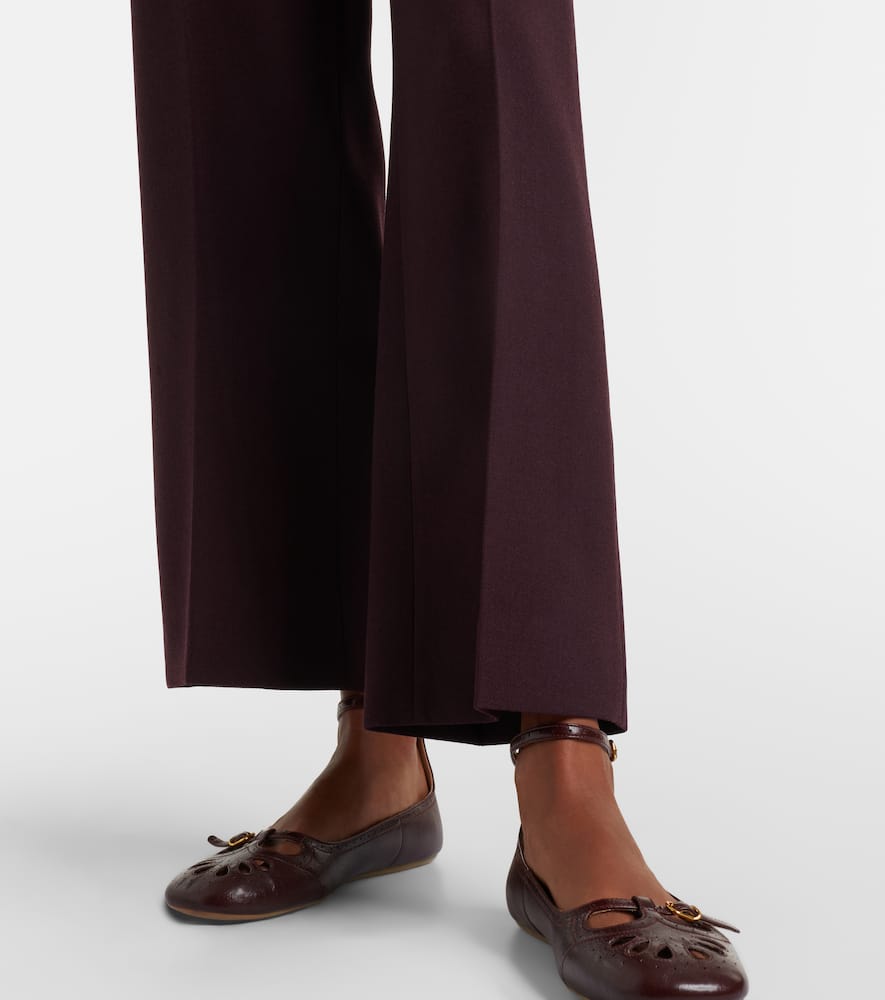 Chloé High-rise Virgin Wool Wide-leg Pants In Purple