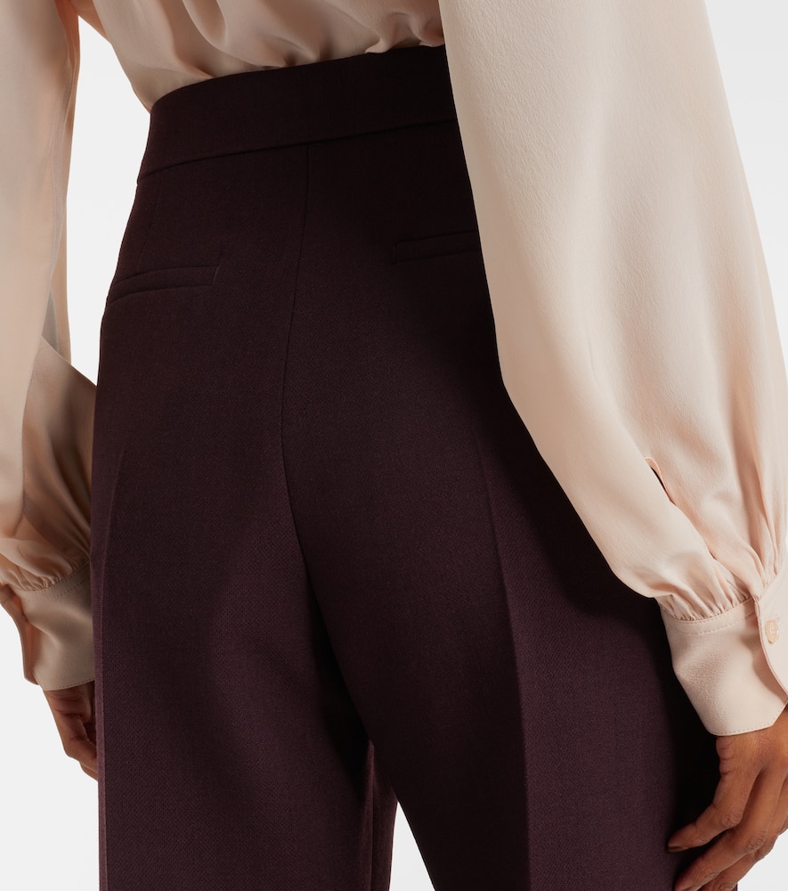 Chloé High-rise Virgin Wool Wide-leg Pants In Purple