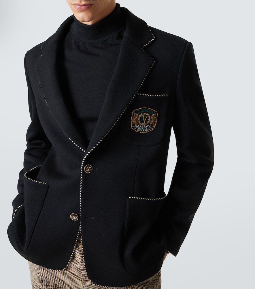  Valentino Valentino Embroidered Virgin Wool Blazer 