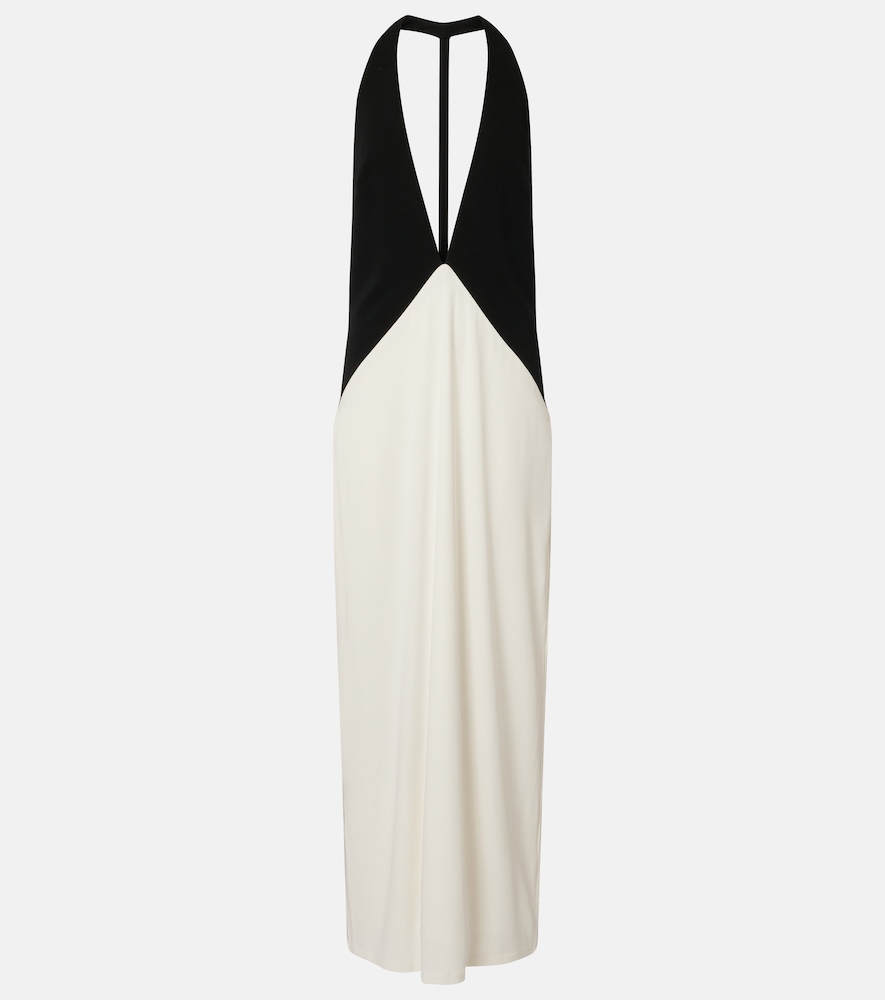 Halterneck jersey maxi dress
