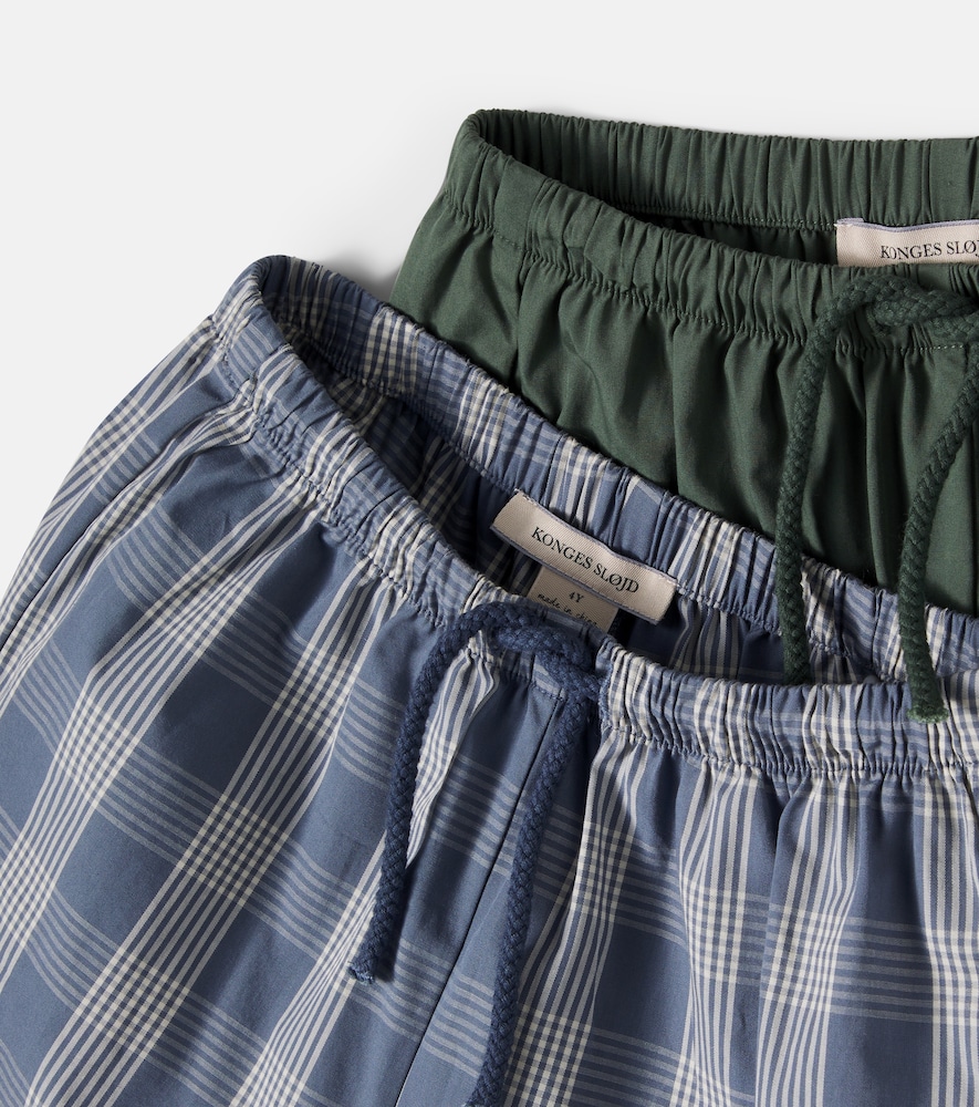  Konges Slojd Konges Slã¸jd Verne Set Of 2 Checked Cotton Shorts 