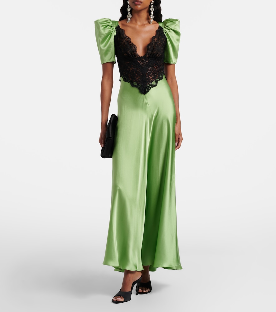 Rodarte Lace-trimmed silk cocktail dress