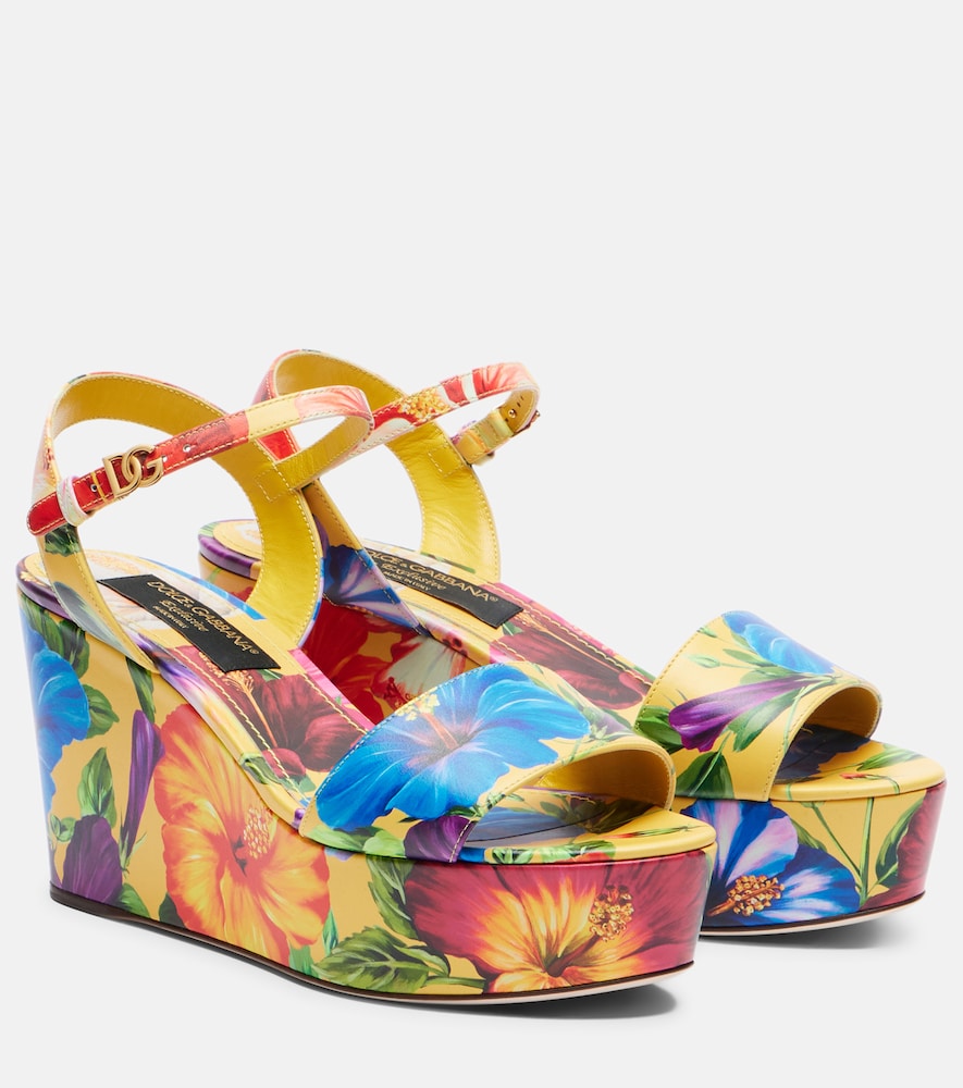 Dolce & Gabbana Bianca floral wedges