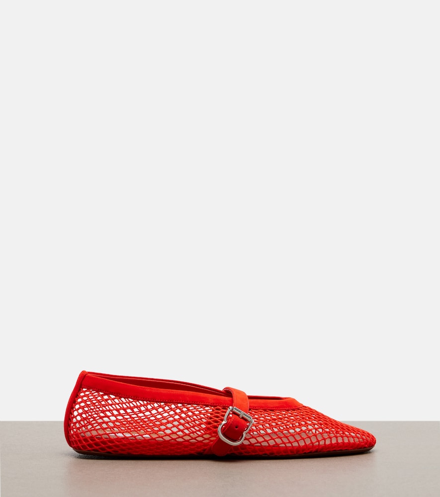  Alaia Alaïa Mary-jane-ballerinas Fishnet Mit Lederbesatz 