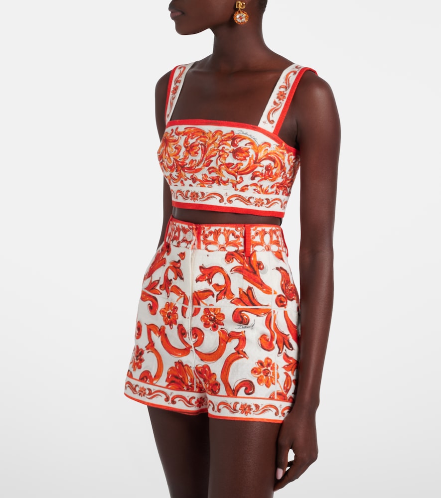  Dolce&gabbana Dolce&gabbana Majolica Printed Crop Top 