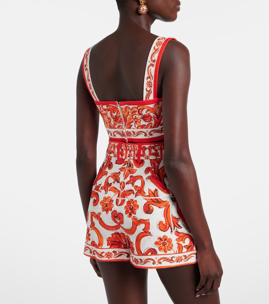 Dolce&gabbana Dolce&gabbana Majolica Printed Crop Top 