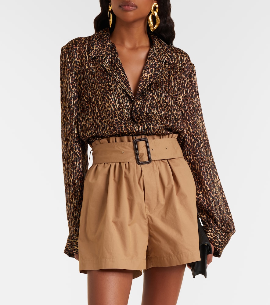  Saint Laurent Saint Laurent Leopard-print Silk Blouse 