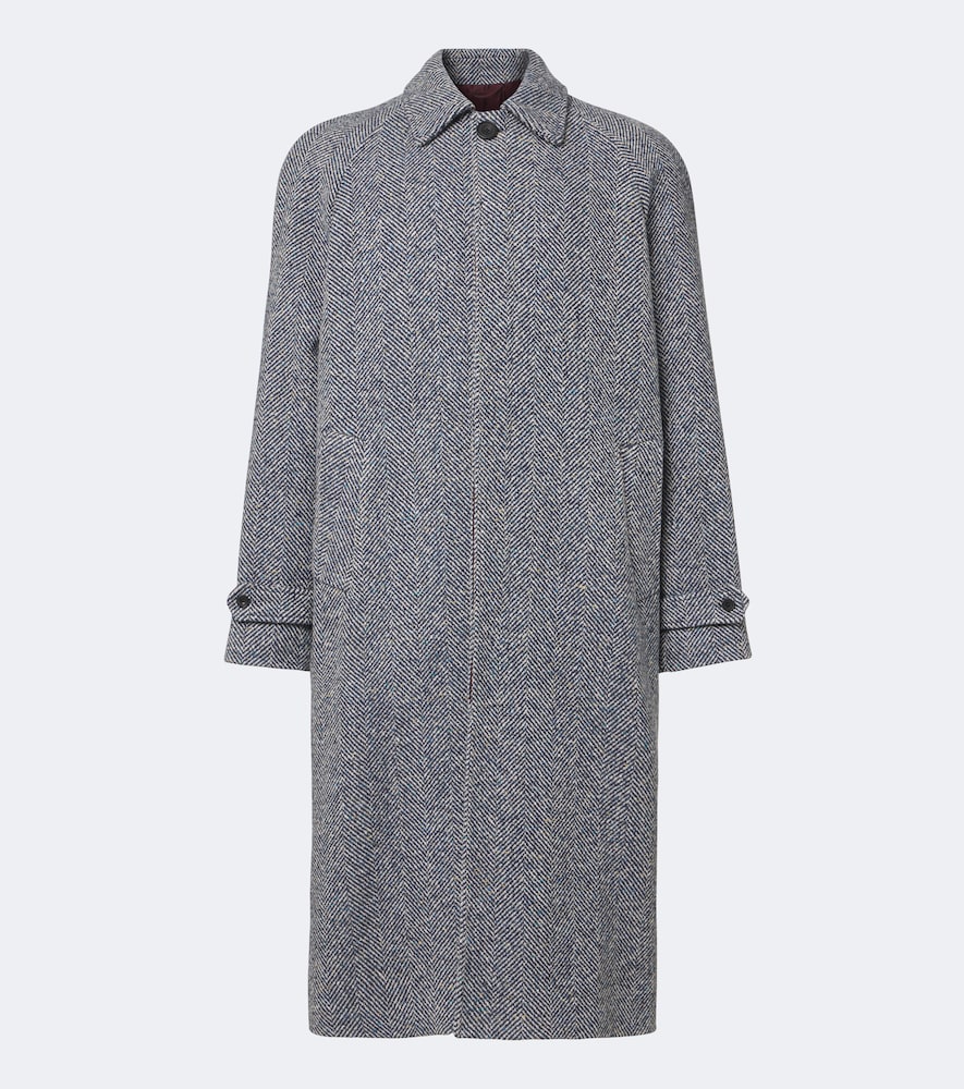 Herringbone Wool, Silk, And Cashmere Coat