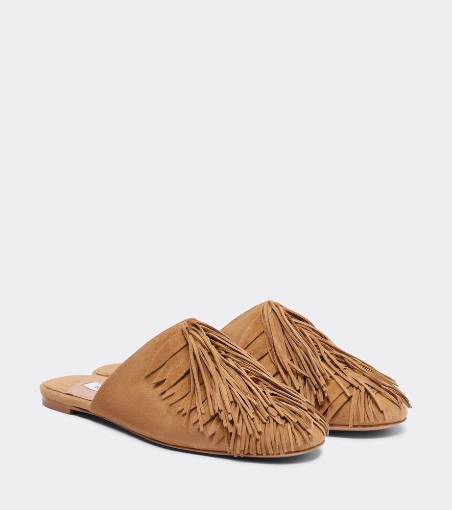 Mules Maverick in suede con frange