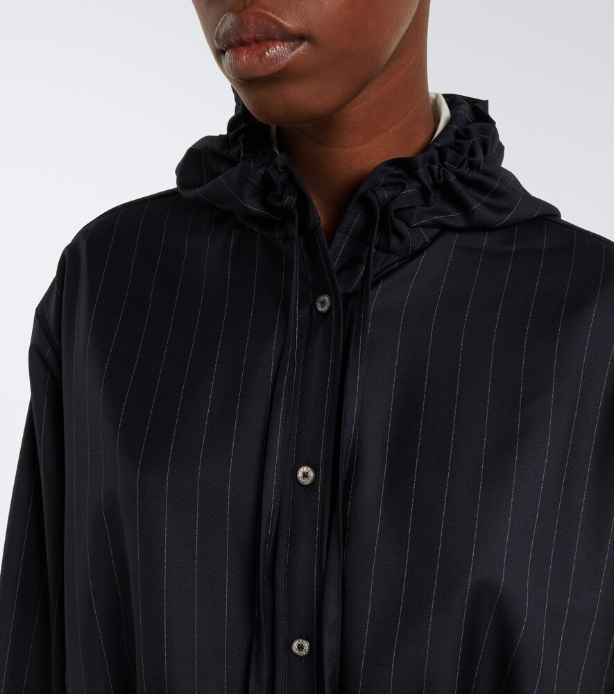 Pinstripe Hooded Jacket