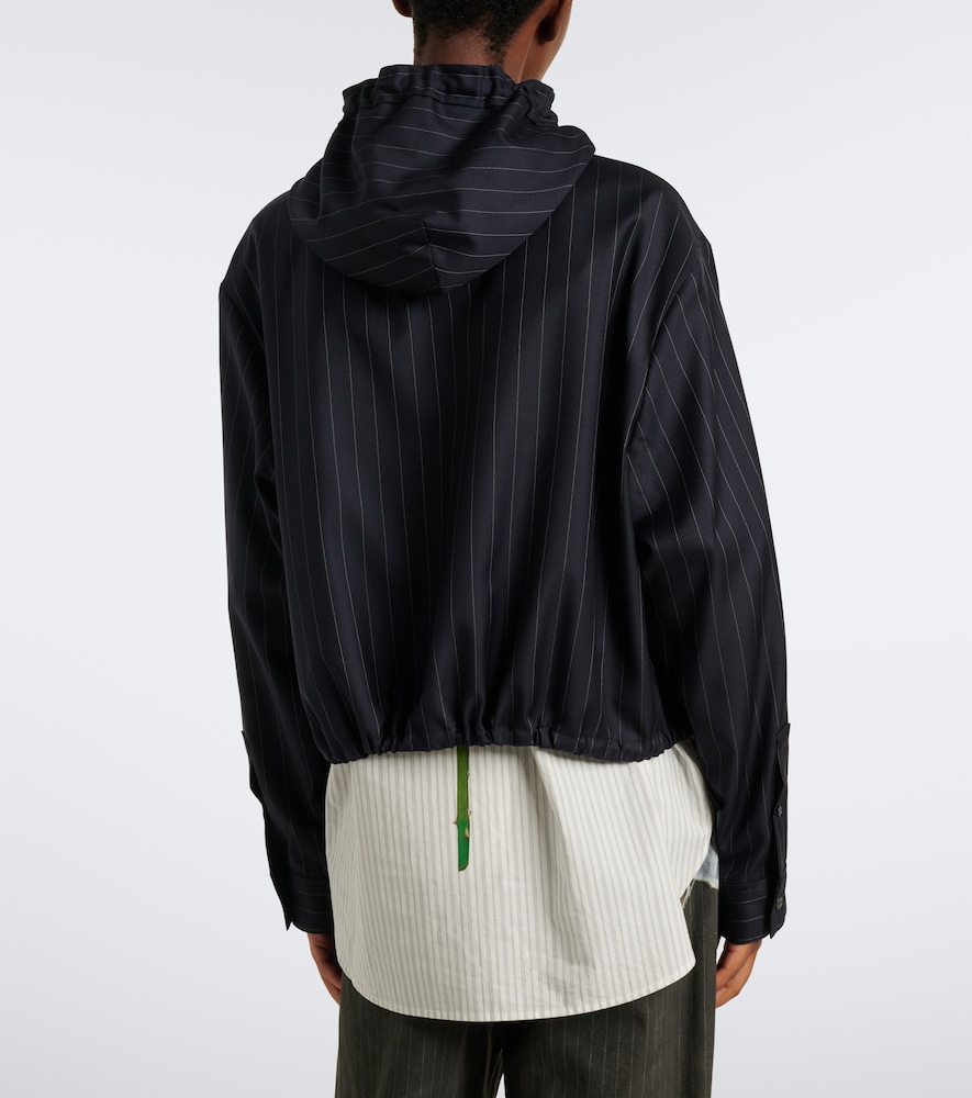 Pinstripe Hooded Jacket