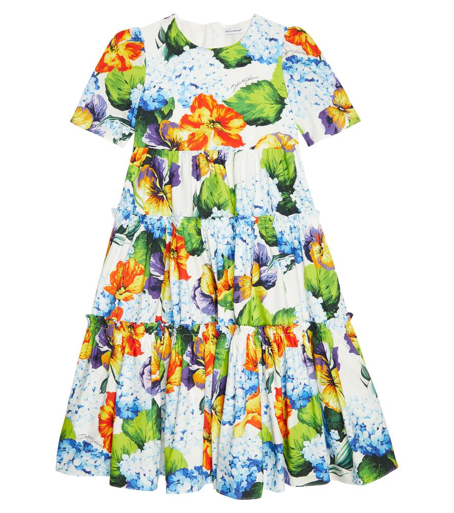 Dolce & Gabbana Kids Floral cotton poplin dress