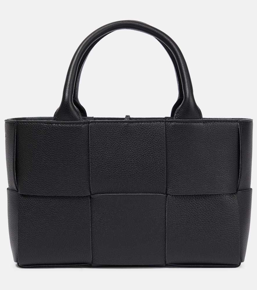 Bottega Veneta Arco Small Leather Tote In Black-gold