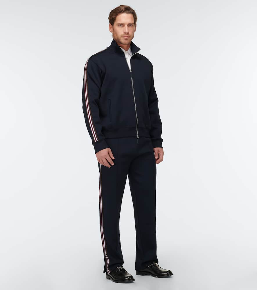 Shop Burberry Stripe Sweatpants In Smoked Navy