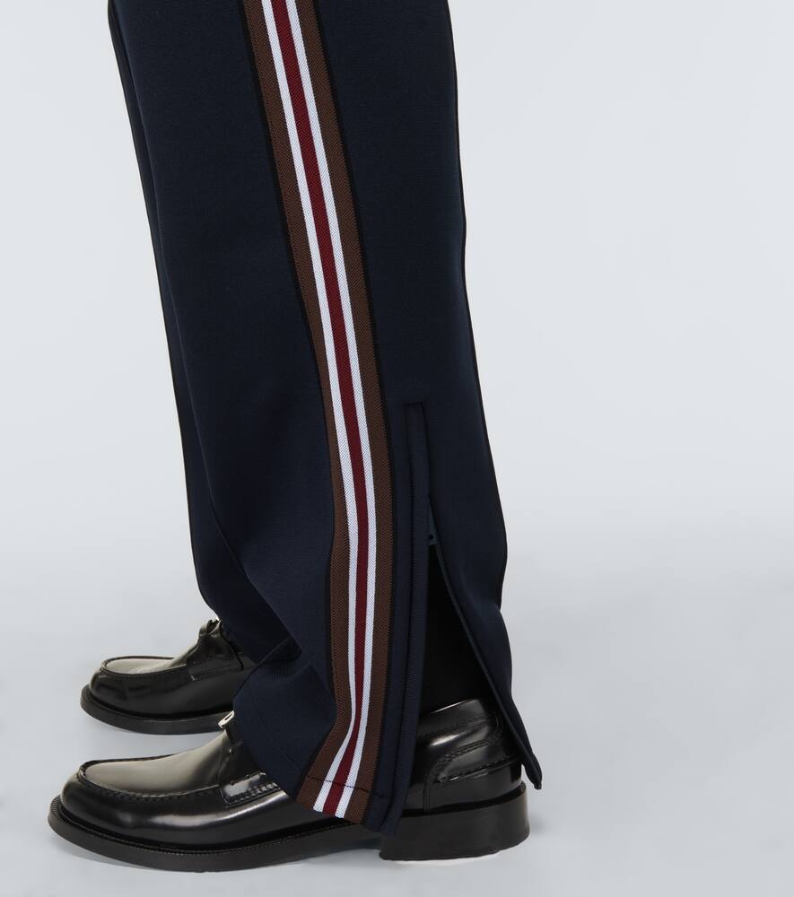 Shop Burberry Stripe Sweatpants In Smoked Navy