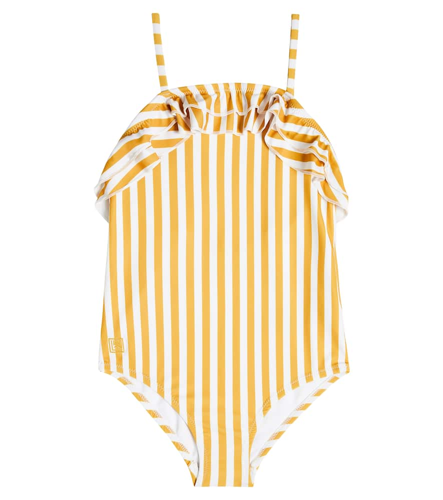 Shop Liewood Josette Ruffle-trimmed Swimsuit In Yellow Mellow