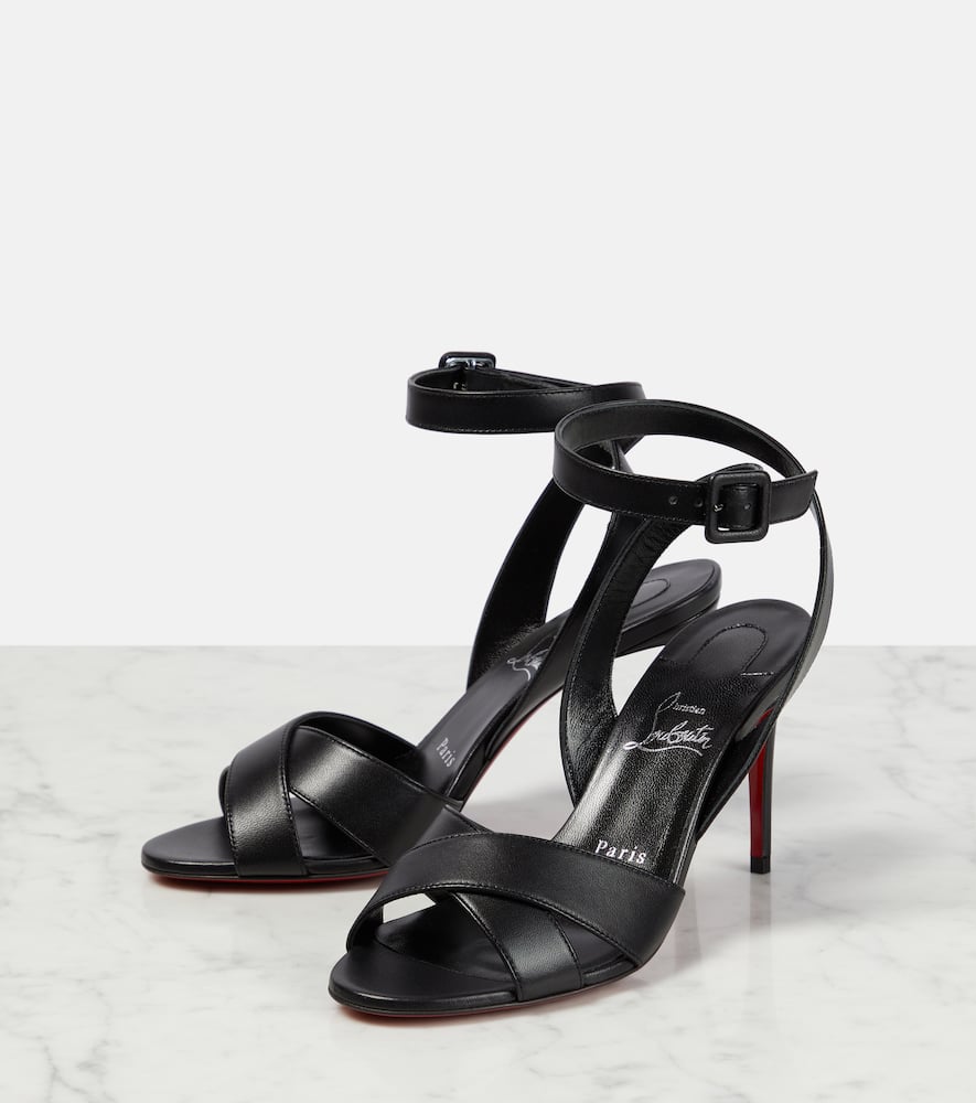 Shop Christian Louboutin Mariza 85 Leather Sandals In Black