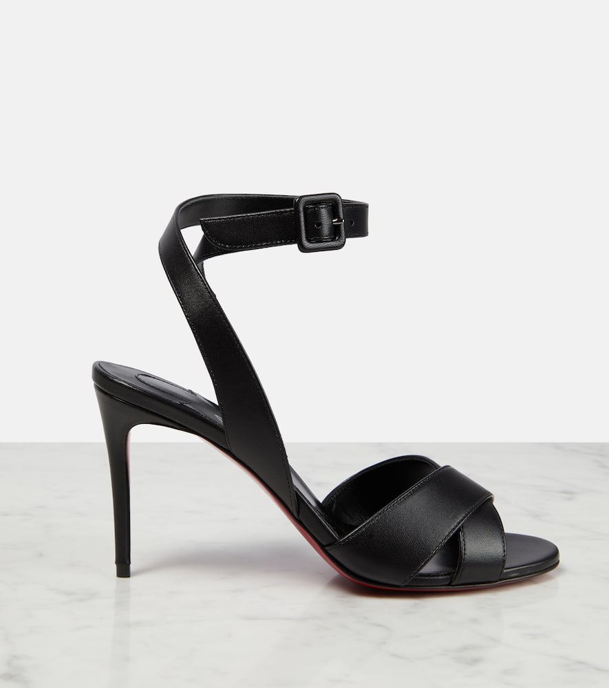 Christian Louboutin Mariza Crisscross Red Sole Sandals In Black