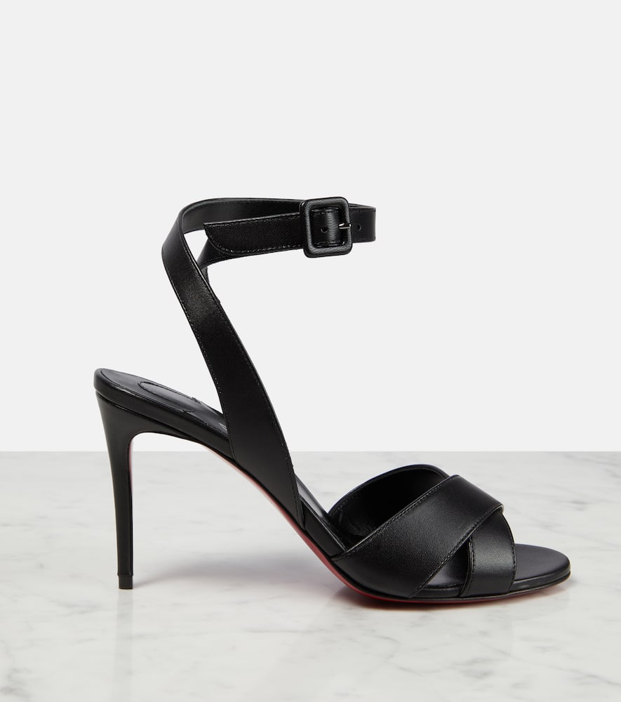 Shop Christian Louboutin Mariza 85 Leather Sandals In Black