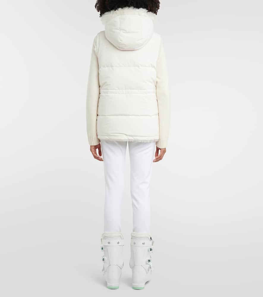Shop Yves Salomon Reversible Shearling Down Vest In White