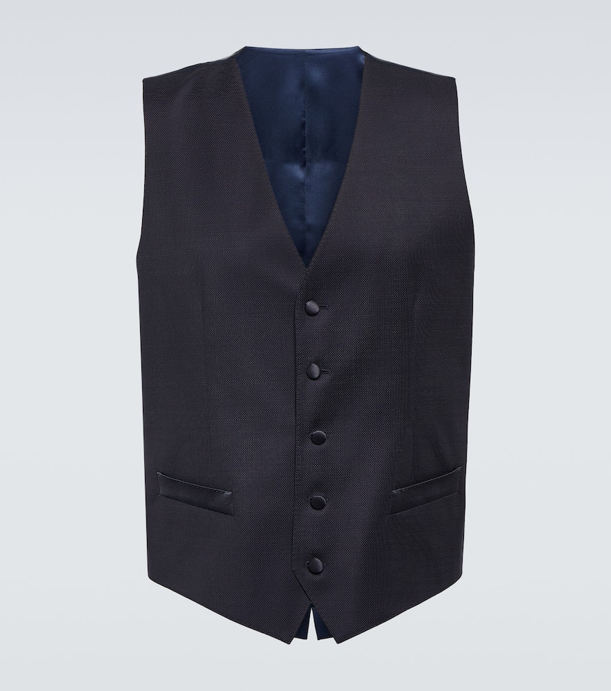 Wool and silk-blend vest