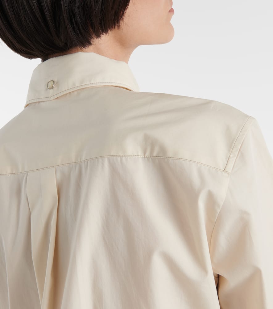 Lemaire Long-sleeve Cotton Shirt In Neutrals