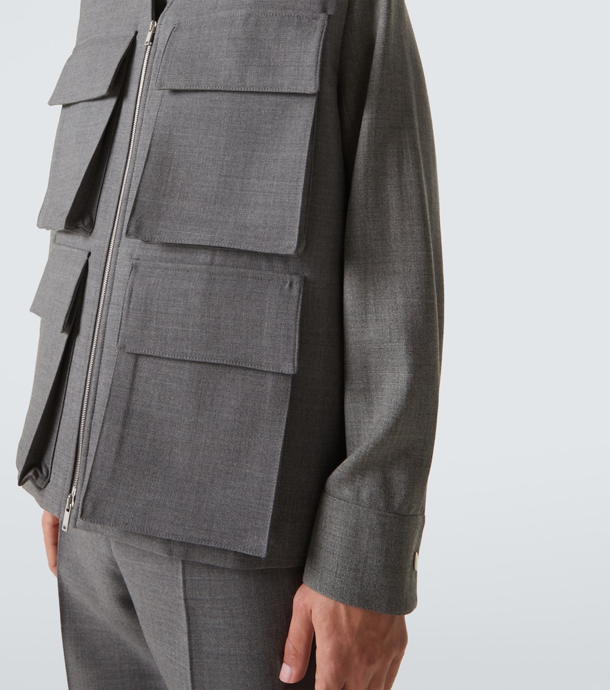 Jil Sander Virgin Wool Vest In London Fog