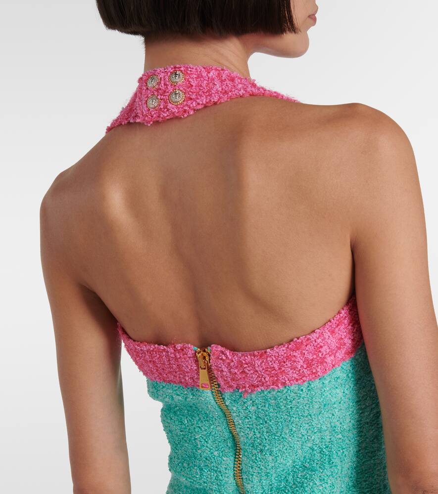BALMAIN KNITTED HALTERNECK MINIDRESS