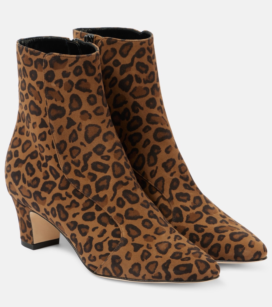 Manolo Blahnik Myconia 50 leopard-print suede ankle boots