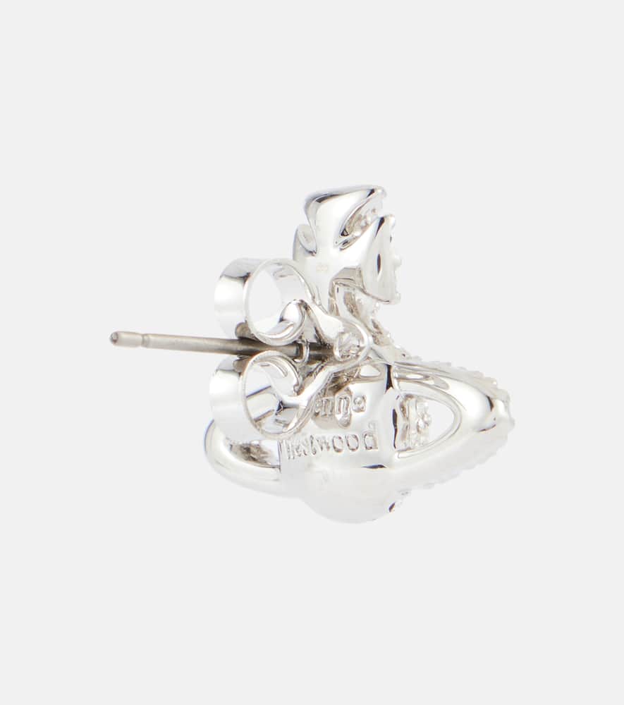 Vivienne Westwood Grace Orb Embellished Earrings In Silver