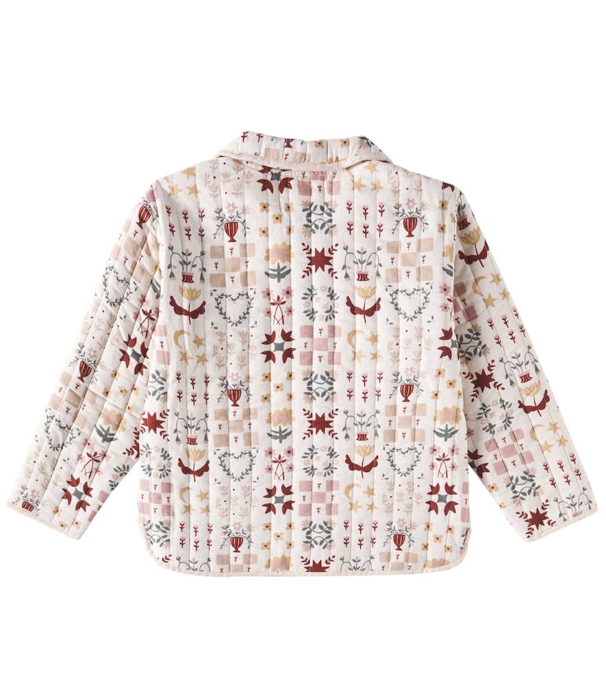 Rylee + Cru Clara Printed Quilted Coat In Beige