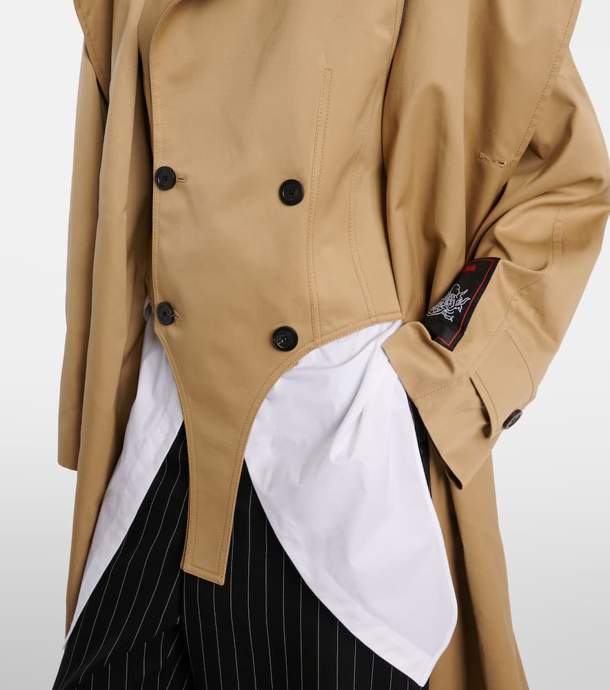 JEAN PAUL GAULTIER DECONSTRUCTED COTTON TWILL TRENCH COAT 