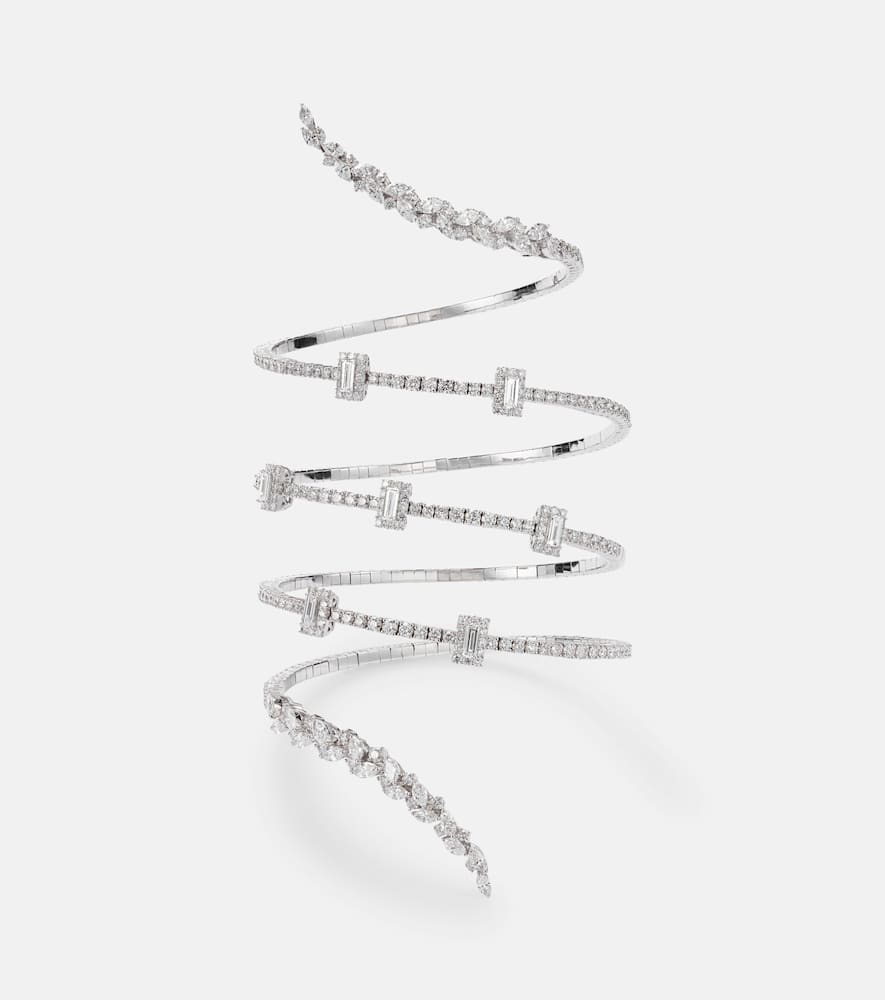 Yeprem Y-couture 18kt White Gold Bangle With Diamonds In Silver