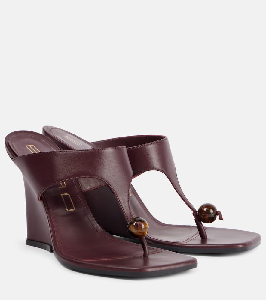 90 leather wedge sandals