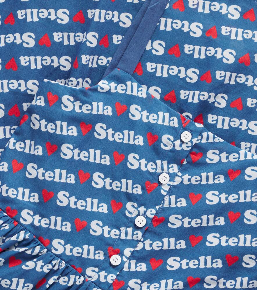 Stella Mccartney Printed Cotton Dress In Ottanio/multicolor