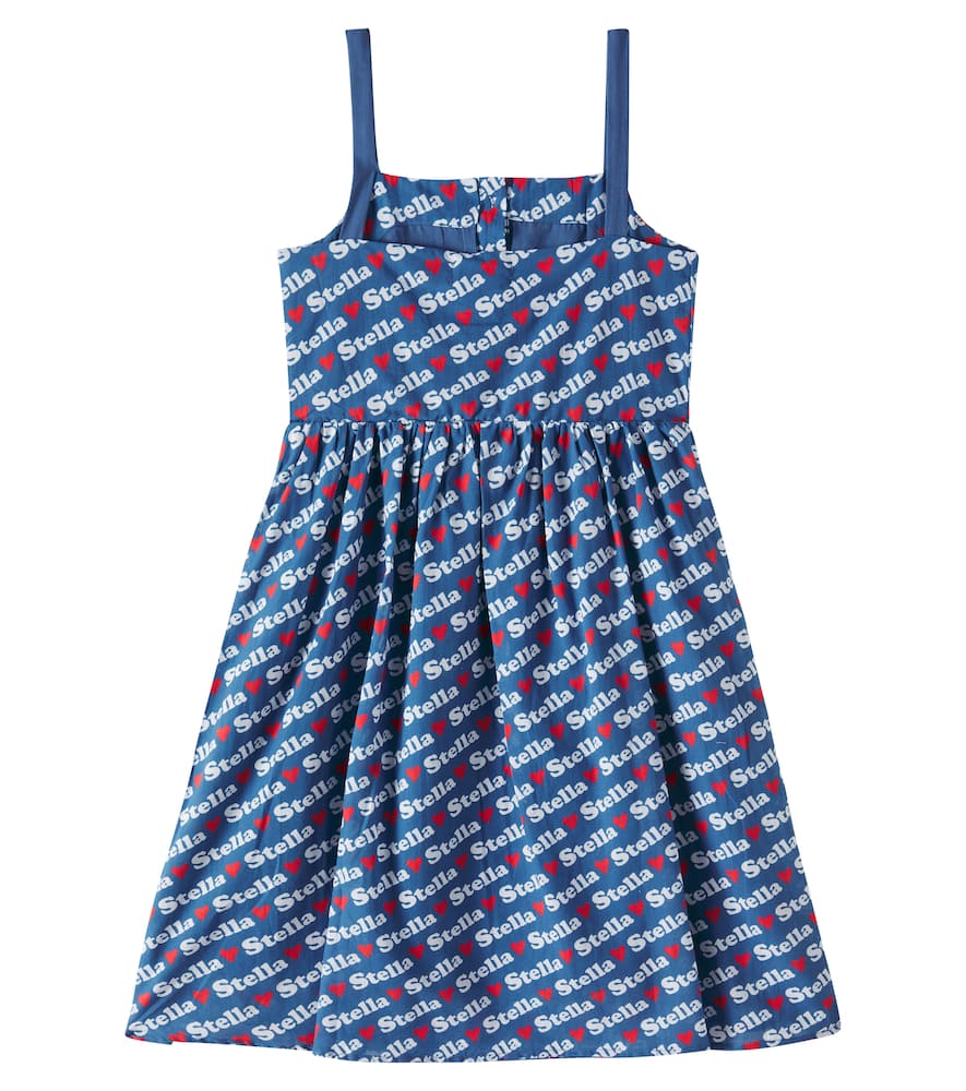 Stella Mccartney Printed Cotton Dress In Ottanio/multicolor