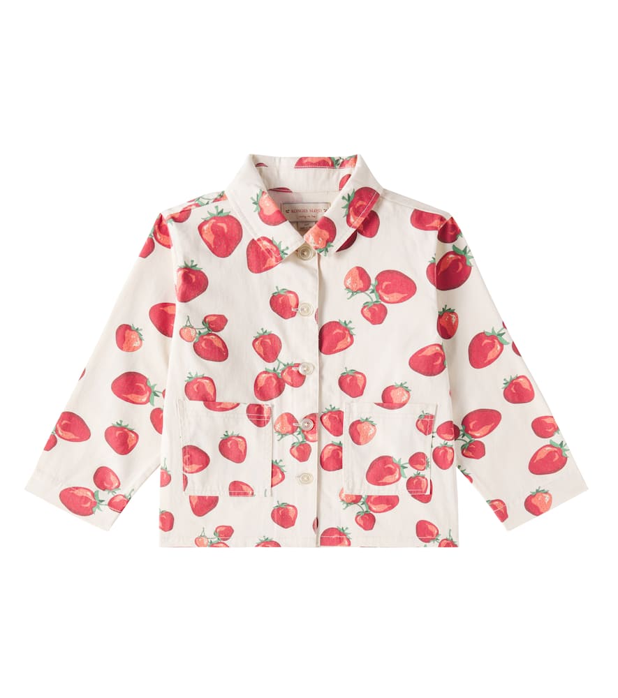 Konges Slojd Fen Printed Cotton Twill Overshirt In Weiss