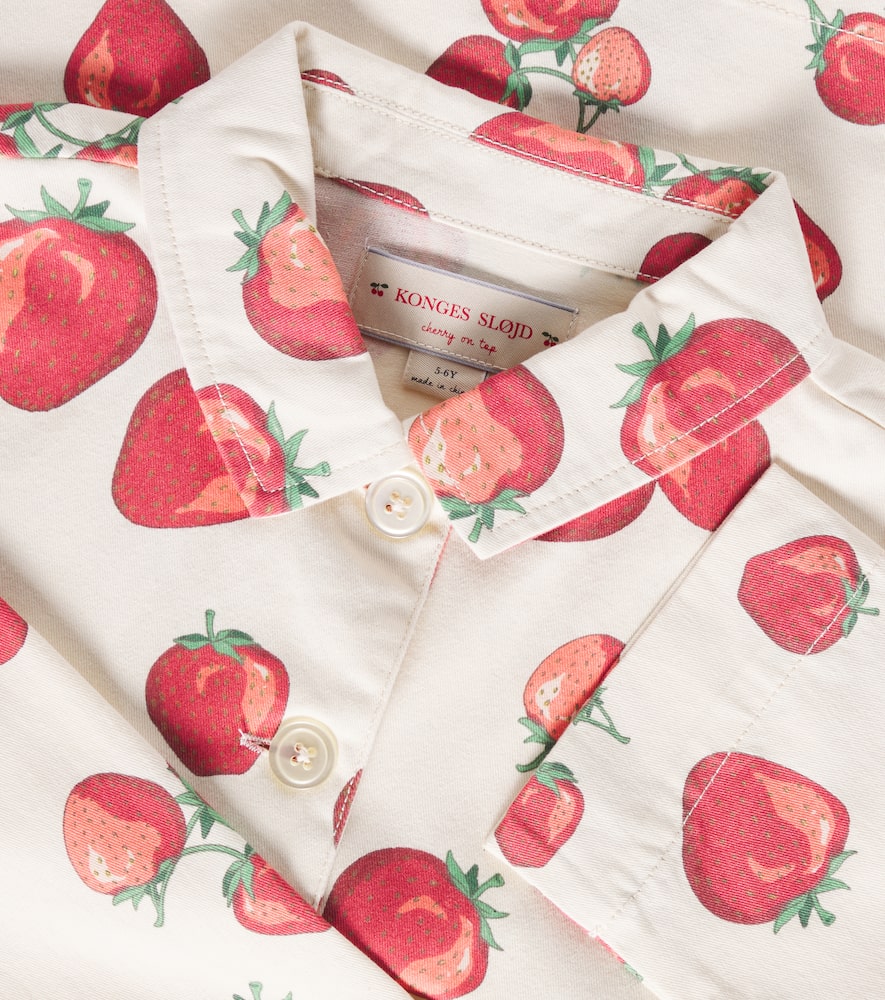 Konges Slojd Fen Printed Cotton Twill Overshirt In Weiss