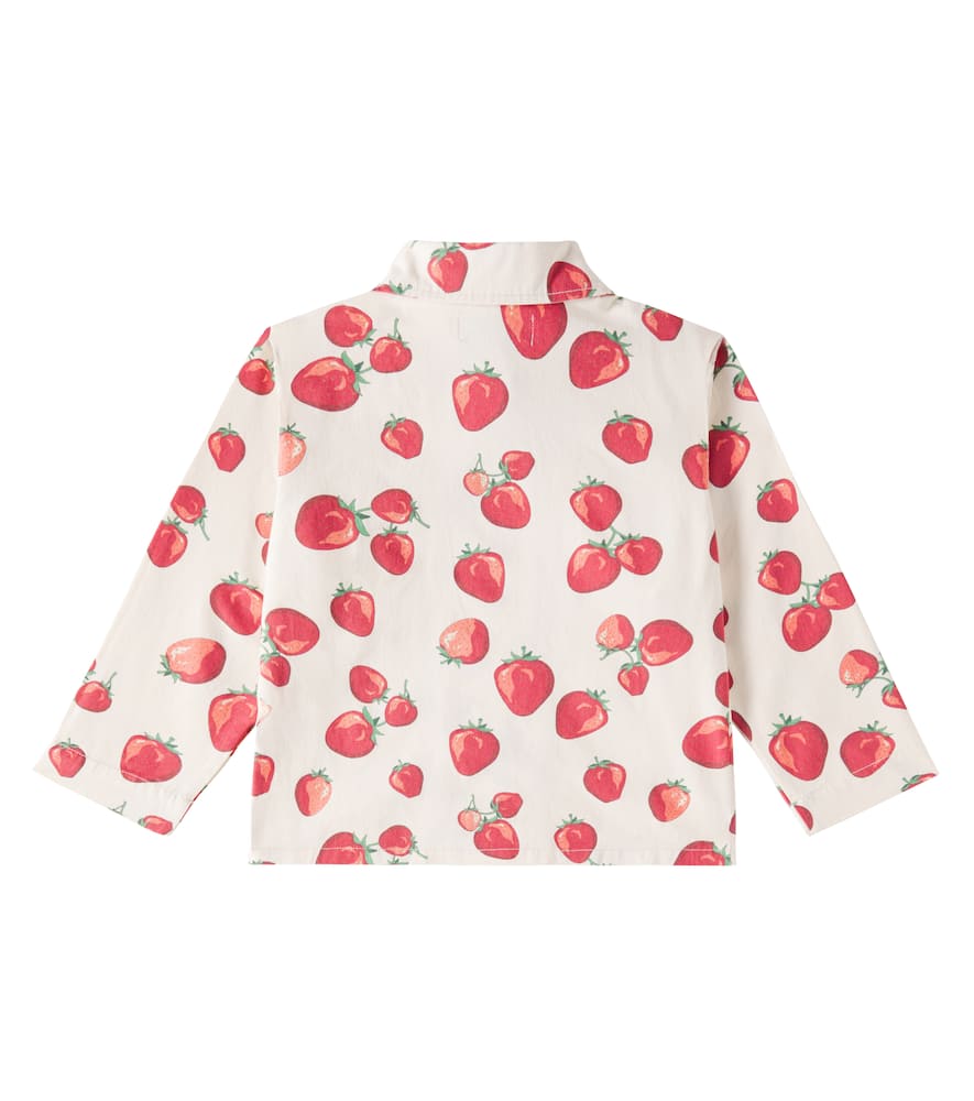Konges Slojd Fen Printed Cotton Twill Overshirt In Weiss
