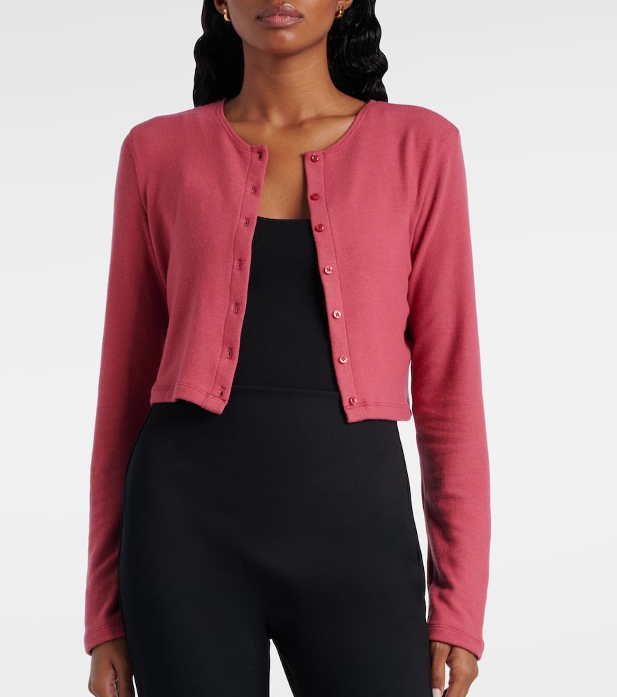Shop Leset Lauren Cropped Cardigan In Pink
