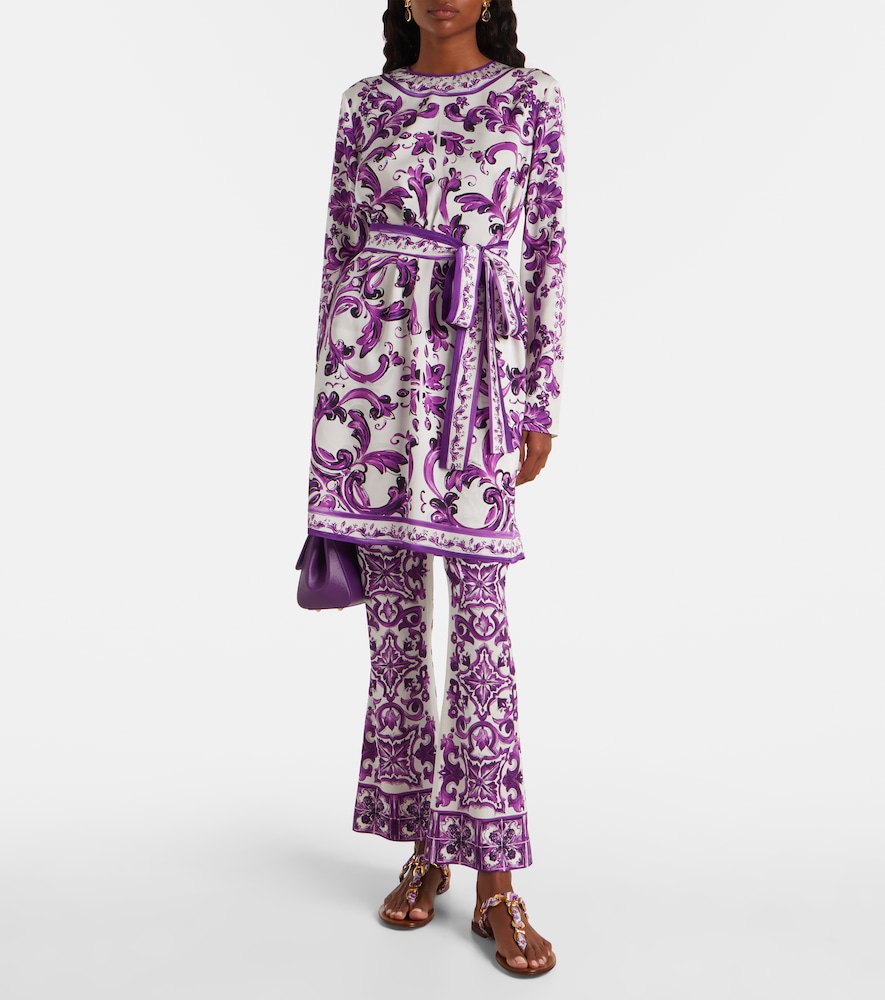  Dolce&gabbana Dolce&gabbana Majolica Silk-blend Minidress 