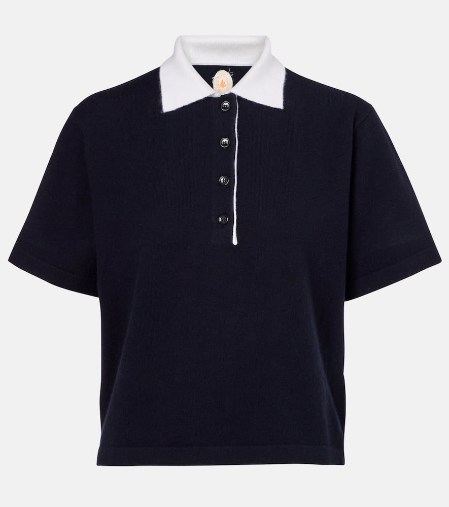 Cropped cashmere polo shirt