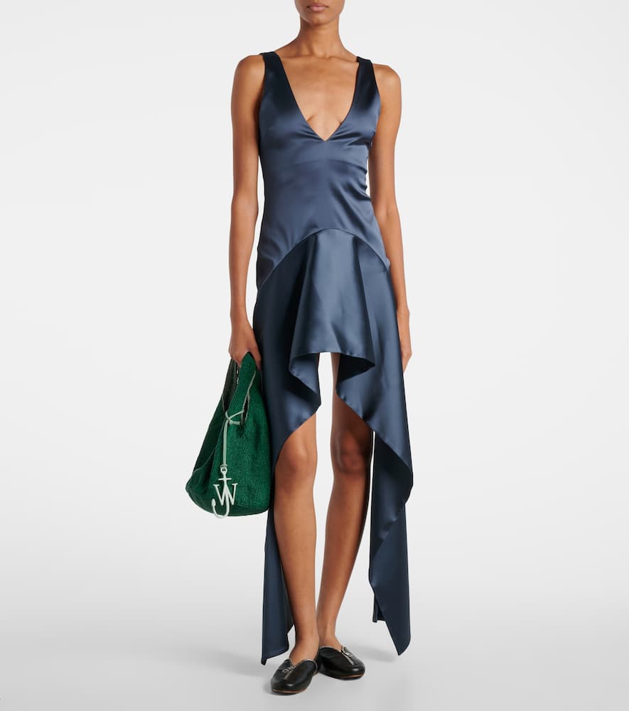 Jw Anderson Beaded Shoulder Bag Structured Shape In Green