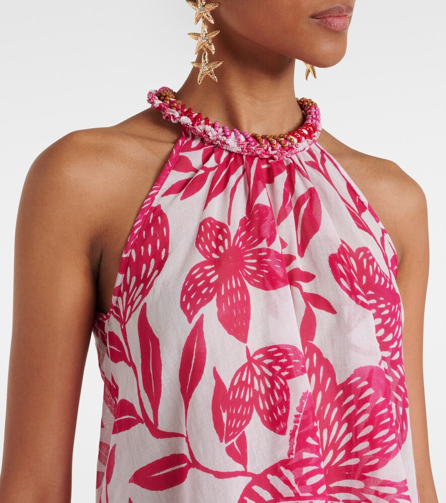 Cleo Floral Beaded Cotton Top