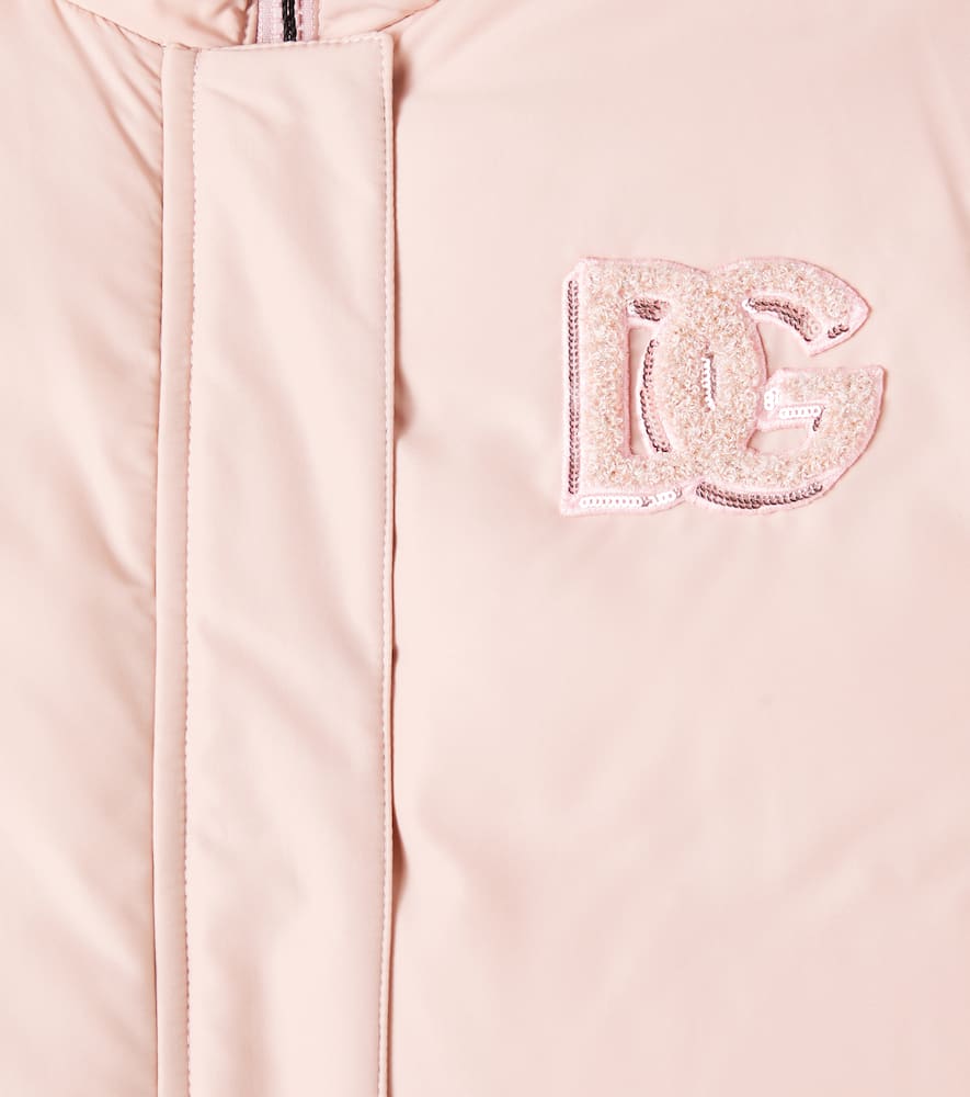 Dolce & Gabbana Dg Sequined Down Jacket In Neutral